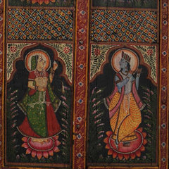 Mughal Hand Painted Reclaimed Wooden Door 61