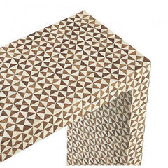 Maaya Bone inlay Brown White Geometry Console Hall Table