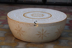 Indian Hand Painted Drum Solid Wood Coffee Table C134