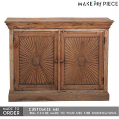 French Colonial Solid Wood sideboard buffet hutch hand carved 1.1M