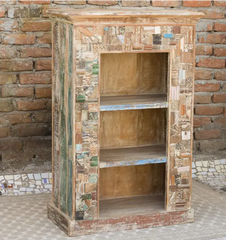 Antique Indian Reclaimed Hand Liberty Solid Wooden Bookshelves Natural 81x40x123cm A050