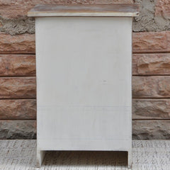 Paris Solid Wood Carved Whitewash Bedside