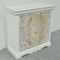 Paris Carved Sideboard Small Cabinet White