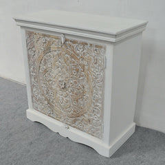 Paris Carved Sideboard Small Cabinet White