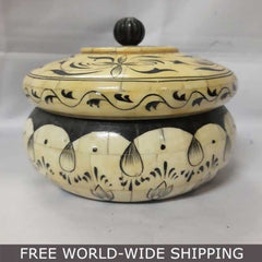 Real Bone Inlay Designer Luxury Jewellery Box Gift Storage Yellow