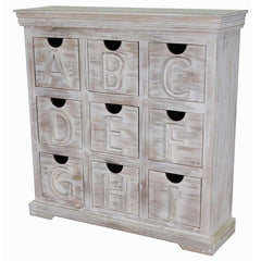 Mandala Hand Carved Solid Wood Alphabetic Chest Of Drawers 111x33x113cm