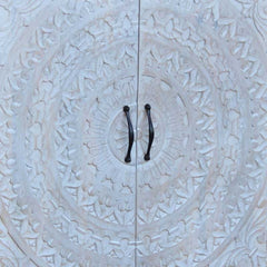 Mandala Hand Carved Solid Wood Tall Cabinet 42x90x130cm