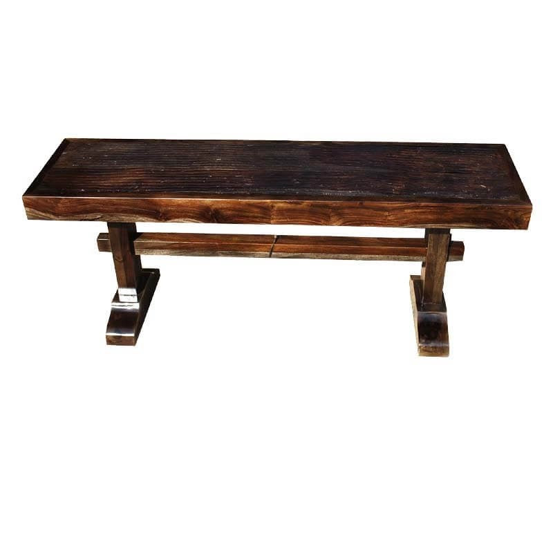 Boston Indian Solid Wood Rustic Dining Bench Chocolate Brown