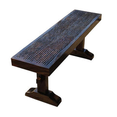 Boston Indian Solid Wood Rustic Dining Bench Chocolate Brown