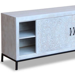 Mandala Hand Carved Solid Wood TV Cabinet 160x40x65cm