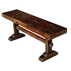 Boston Indian Solid Wood Rustic Dining Bench Chocolate Brown