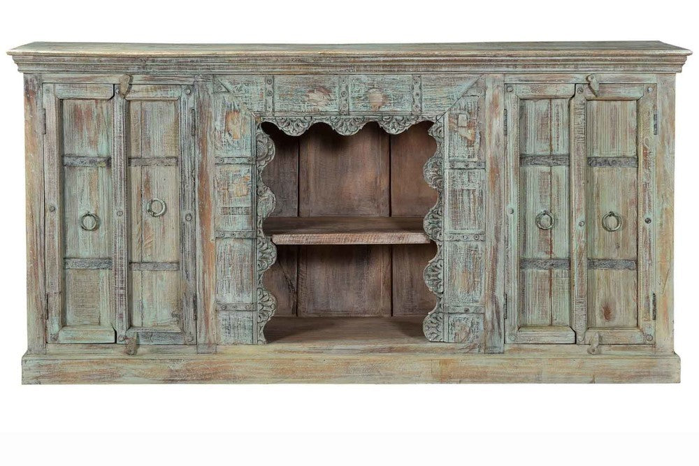 Antique Thick Doors TV Cabinet In Scrap Wood India Brocante