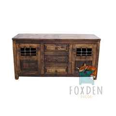 Indian Reclaimed Hand Carved Reclaimed Wood Bathroom Vanity V04