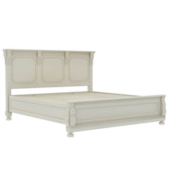 Blanc Indian Solid Wood Platform Bed White