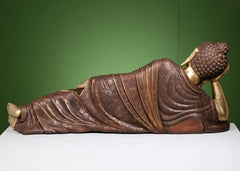 Indian Brass Tibetan Buddhist Buddha In Brass Statue