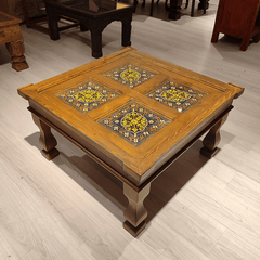 Mughal Hand Painted Solid Wood Coffee Table C28
