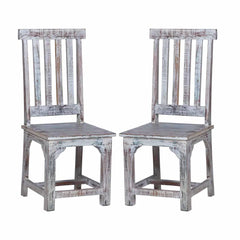 Rustica Reclaimed Solid Wood Rustic Dining Table Set Multicolour C17