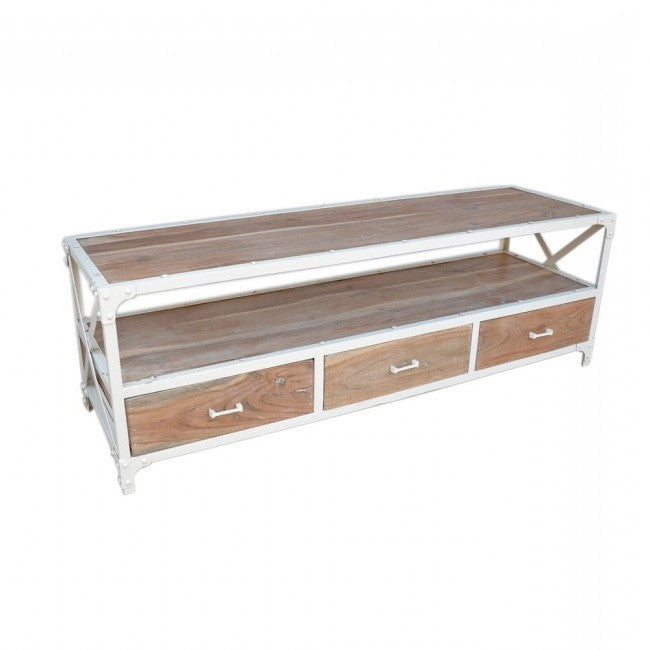 Angle Industrial Entertainment unit TV Stand White L