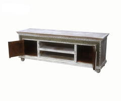 MADE TO ORDER Maharaja Wooden TV Unit Green 180x40x65 cm