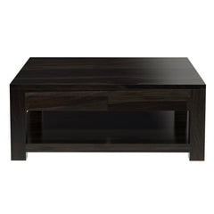 Boston Large Square Coffee Table Solid Wood Contemporary Style Black