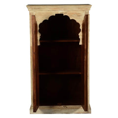 Mughal Garden Hand Carved Indian Solid Wood Double Door Cabinet