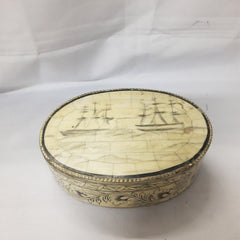 Real Bone Inlay Oval Designer Luxury Jewellery Box Gift Storage Yellow D