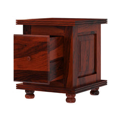 Arca Rustic Solid Wood 1 Drawer Storage End Table