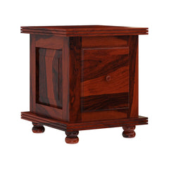 Arca Rustic Solid Wood 1 Drawer Storage End Table