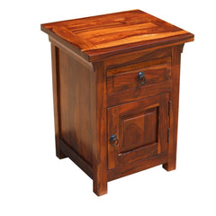 Afton Rustic Farmhouse Solid Wood 1 Drawer Nightstand Cabinet Set of 2