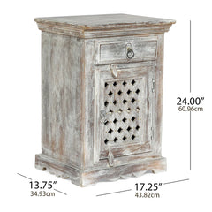 DYNASTY Hand Carved  Solid Wood Bedsides Table   44