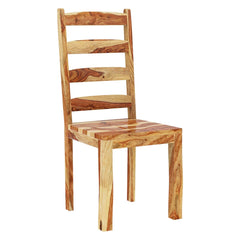 Indian Classic Solid Rosewood Ladder Back Dining Chair Natural