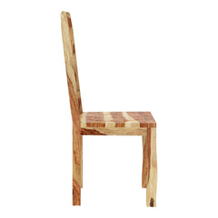 Indian Classic Solid Rosewood Ladder Back Dining Chair Natural