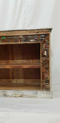 Liberty Indian Reclaimed Wood Bookshelf Bookcase 2 Shelf Whitewash