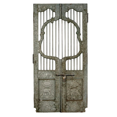 Indian Vintage Antique Handcrafted Wooden Brass Fitted Door 62