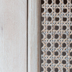 Rattan Elegance Series Solid Wooden Rattan Cane Cabinet Cupboard Wardrobe D133