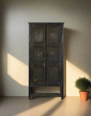Indian Hand Carved Solid Wooden Cupboard Wardrobe D72