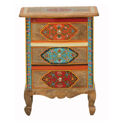 Pandora Hand Painted Multicolored Wooden Side Table