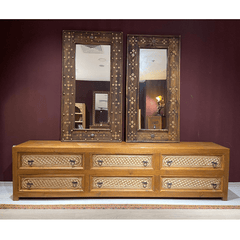Indian Hand Carved Solid Wooden TV Unit 05