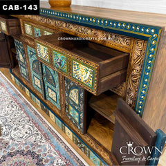 Avani Indian Hand Painted Solid Wooden Sideboard