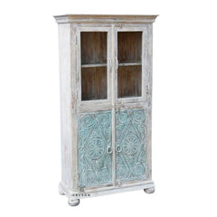 Indian Hand Carved Solid Wooden Cupboard Wardrobe D56