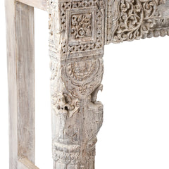 Antique Indian Hand Carved Solid Wood Console Table 03