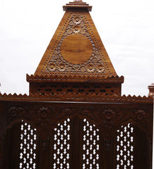 Medium Sized Handmade Sheesham Wood Home Temple In Brown