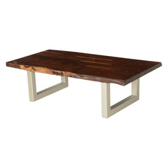 Indian Solid Wood & Iron Live Edge Coffee Table