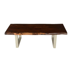 Indian Solid Wood & Iron Live Edge Coffee Table