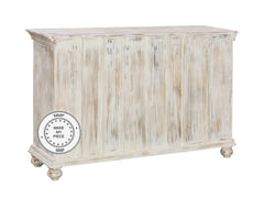 Whitewashed Indian hand carved Chest of drawers 140x40x90 cm