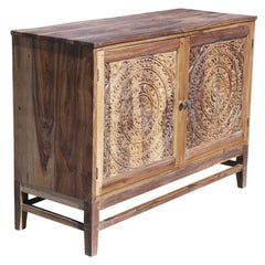 Hand carved Door Solid wood sideboard Natural