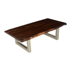 Indian Solid Wood & Iron Live Edge Coffee Table