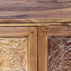 Hand carved Door Solid wood sideboard Natural