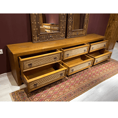 Indian Hand Carved Solid Wooden TV Unit 05