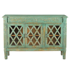 French Arched Hand Carved Mirror Doors Sideboard S76